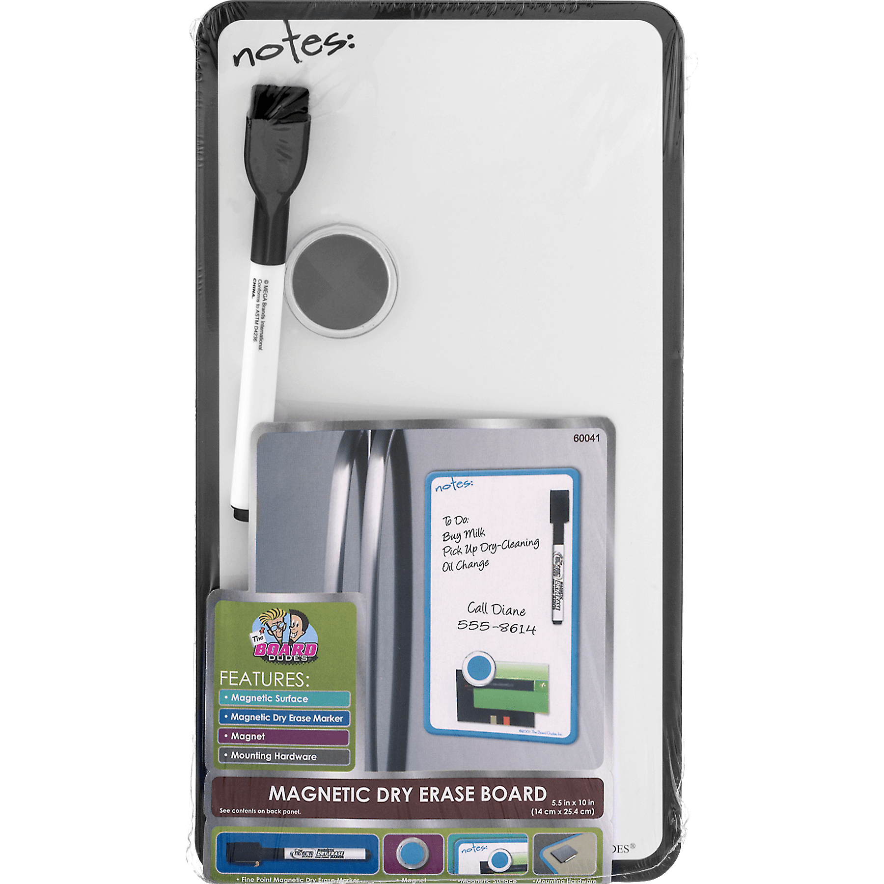 Dry-Erase Magnetic Squares & Markers, 5.5 x 5.5 Inches, 10 Pieces, Mardel