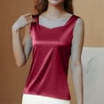 thumbnail image 3 of yillto Womens Plus Size Satin Tank Tops Square Neck Sleeveless Silky Vest Shirts Soft Solid Color Outfits, 3 of 7
