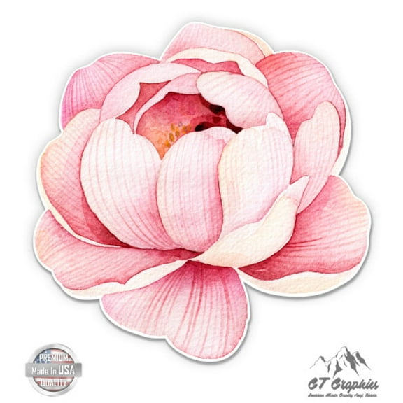 Watercolor Flower Beautiful - 3" Vinyl Sticker - For Car Laptop I-Pad Phone Helmet Hard Hat - Waterproof Decal