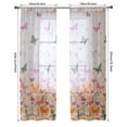 thumbnail image 2 of 2PCS Sunflower Curtains Kitchen Decor Yellow Sheer Curtains for Small Window Voile Room Scarf Door Bed Drape Panels for Bedroom Living Room Floral Drape Panel Butterfly, 2 of 8