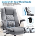 thumbnail image 3 of Ergonomic Home Office Chair with Locking Wheels, High-back Desk Chair with Thick Padded Flip-up Armrest, Comfy Executive Chair with Adjustable Lumbar Support for Home & Office & Work, 3 of 8