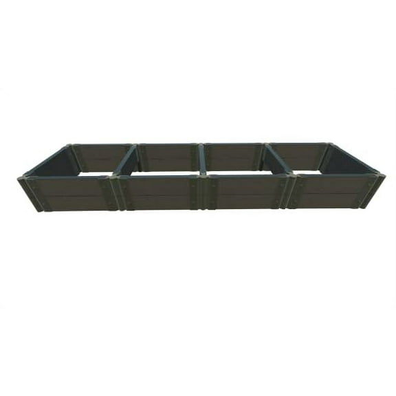 WEATHERED WOOD 2" TOOL FREE (2ft): 2 X 8 X 11' GARDEN RAISED BED