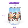 thumbnail image 5 of Merry Christmas Woofmas Xmas Noel West Highland White Terrier Elf Candy Cane Snow 12oz Stainless Steel Wine Tumbler Insulated Cup with Lid Westie Westy Dog Lover - 13017, 5 of 5