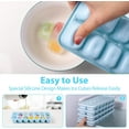 thumbnail image 4 of Ice Cube Trays 4 Pack, Easy-Release Silicone and Flexible 14-Ice Cube Trays with Spill-Resistant Removable Lid, LFGB Certified and BPA Free, for Cocktail, Beer, Stackable Flexible Ice Trays, 4 of 5