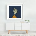 thumbnail image 2 of Watercolor painting of green leaves in an orange vase - Mixed Media Botanical Floral Watercolor Minimalist Modern Art Illustration Nature White Framed Wall Art Print 10 x 10 inches, 2 of 3