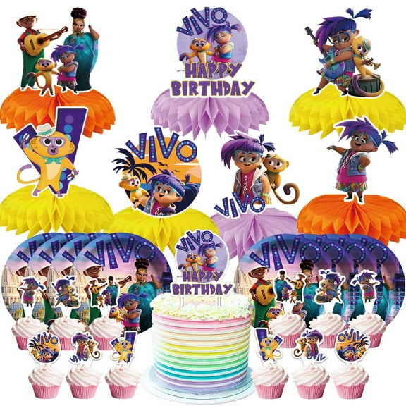 Vivo Monkey Party Supplies Decor Plates Fans Decorations Honeycomb Centerpieces Cake Toppers