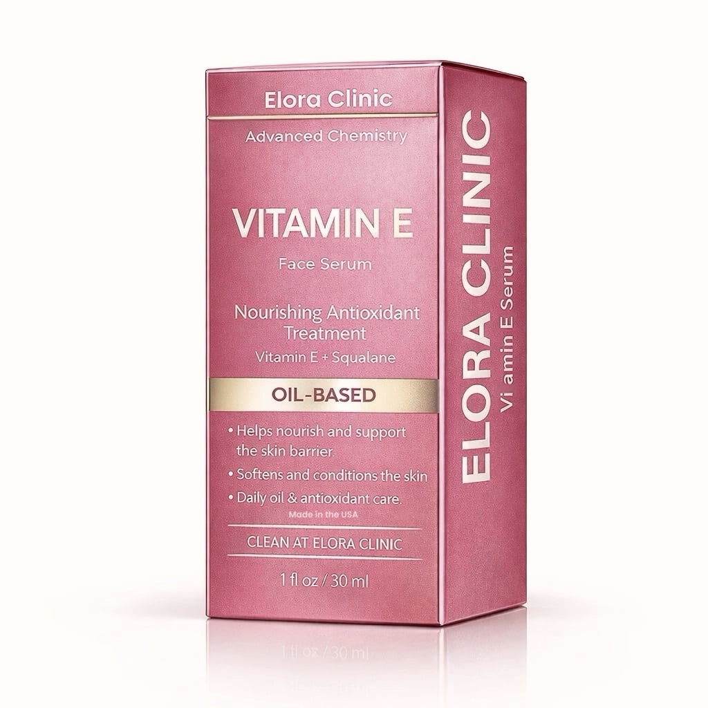 Elora Clinic Vitamin E Serum – Vitamin E Oil for Scars – Formulated with squalane face oil – antioxidant face oil –face moisturizer vitamin e  -  black seed oil for face