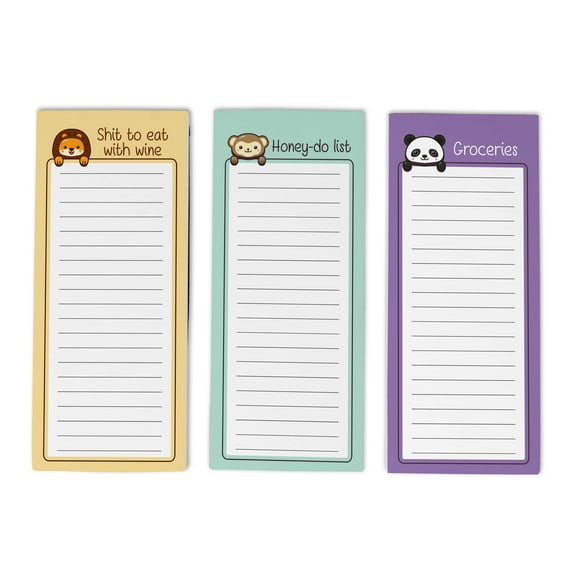 Inkdotpot Lot de 3 Blocs-Notes Magnétiques pour Réfrigérateur (50 Feuilles Chacun)-0M