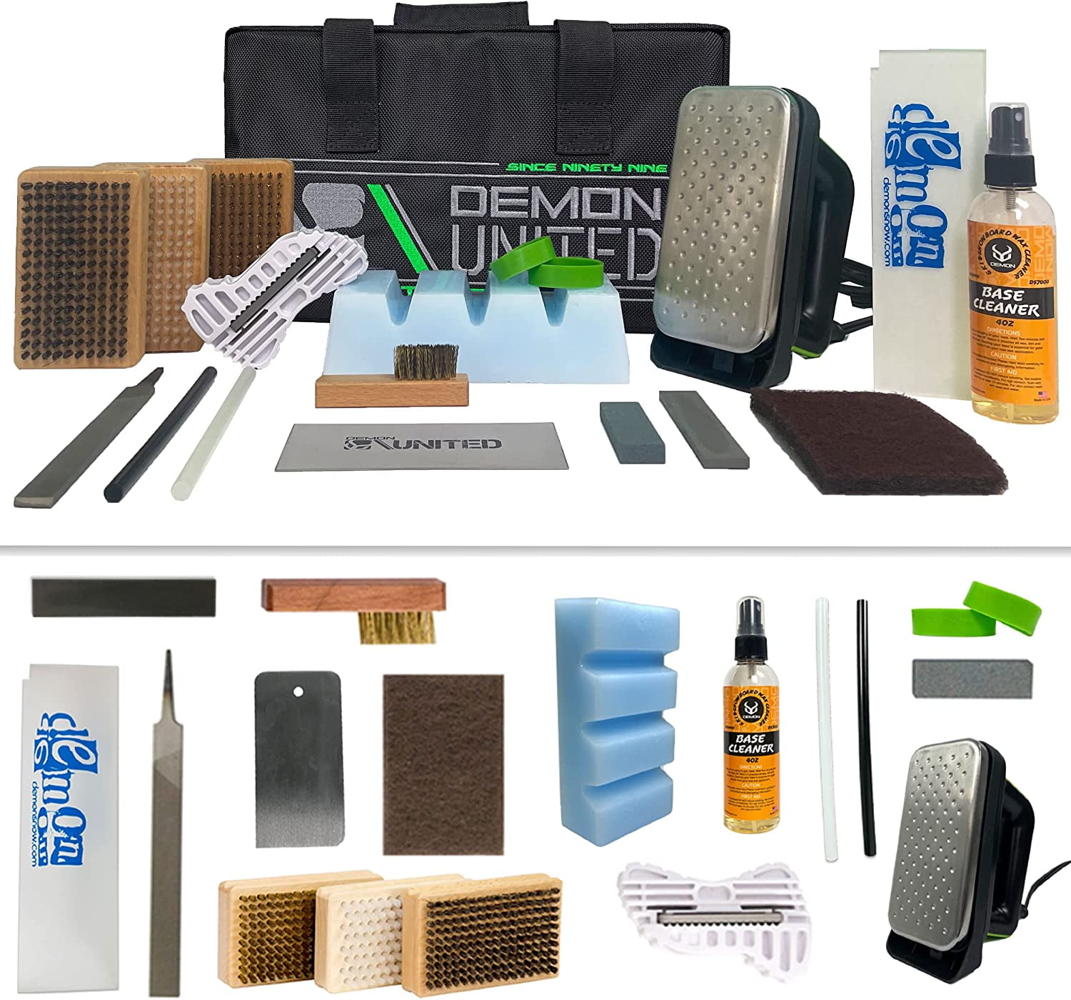 Hyper Speed Ski & Snowboard Tune Kit with Iron, 1lb Wax Block & Base Cleaner