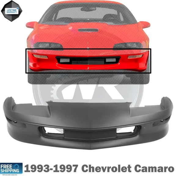 WIDE RANGE PARTS Front Bumper Cover Primed Plastic Direct Replacement Compatible With 1993-1997 Chevrolet Camaro GM1000157