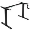 VIVO Black Manual Height Adjustable Stand Up Desk Frame Crank System