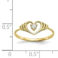 thumbnail image 2 of Primal Gold 10 Karat Yellow Gold Cubic Zirconia Solid Heart Ring, 2 of 7