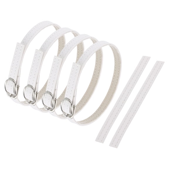 2 Pair Replacement Ankle Strap for Heels Detachable High Heels Shoe Straps Adjustable PU Leather Shoe Band for Loose Shoe Slippers Sandals Anti-Loose, White