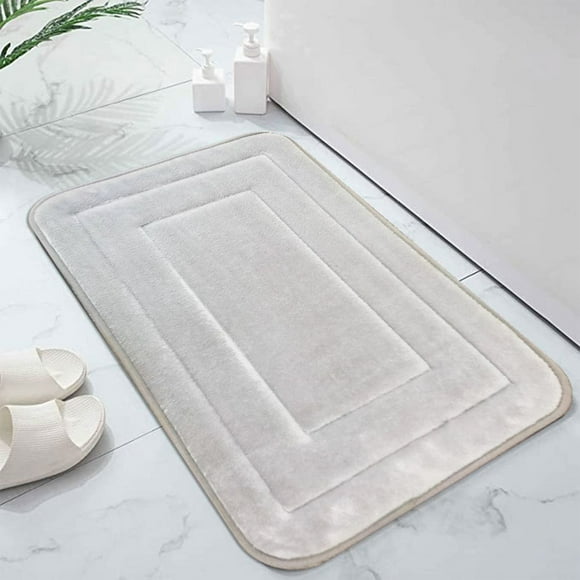 Tapis de Porte Absorbant l'Eau pour Salle de Bain Tapis d'Entrée Sec pour Salle de Douche Couleur Unie Tapis Antidérapant pour Toilettes Entrée