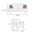 thumbnail image 5 of Benjara Gala 3 Piece Sofa and Chairs Set, Ivory Fabric, 2 Pillows, Brown Wood Frame, 5 of 5