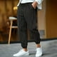 thumbnail image 1 of Pantalones largos para hombre, informales, a rayas, estampados, cintura elástica, cordón ajustable, bolsillo transpirable, pantalones tobilleros de poliéster para hombre., 1 of 5