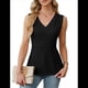 thumbnail image 2 of Camisetas de Tirantes de Verano para Mujer, Blusas Elegantes e Informales, Conjuntos de Trabajo, Camisetas Sin Mangas con Peplum, Negras, Talla XL, 2 of 9