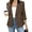 🔥 Coffee_New, variant on Padded Shoulder Open Front Office Blazer For Women, Turn Down Collar Solid Button Long Sleeve Patchwork Suit Jacket, Structured Elegant Outer Layer For Workplace Business Daily Wear Sky Blue XXL