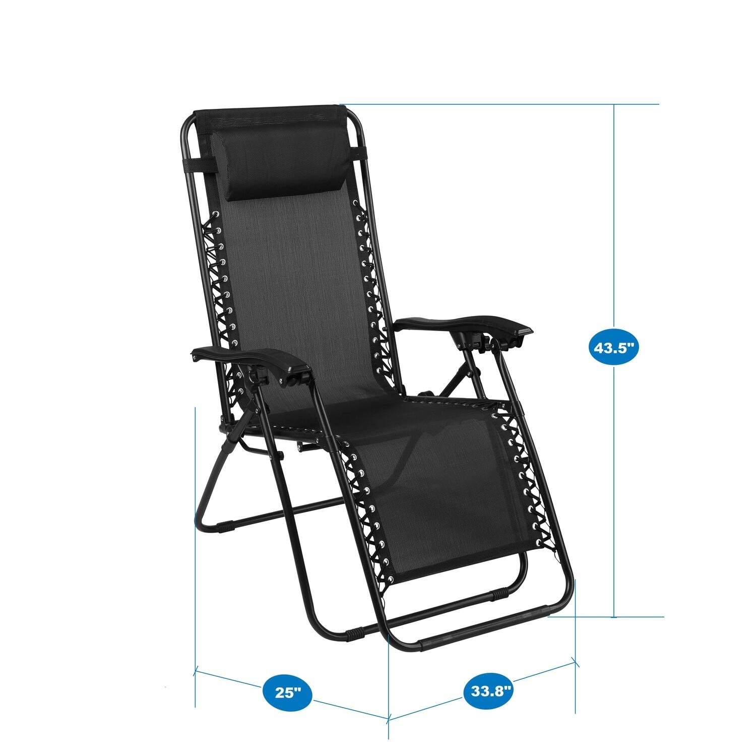 Zero Gravity Chairs Set of 4 Pool Lounge Chair Zero Gravity Recliner Zero Gravity Lounge Chair Antigravity Chairs with Headrest Grey - image 4 of 6