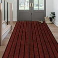thumbnail image 4 of Debonair Runner Rug 1.3ft x 4 ft Indoor/Outdoor Low Profile, Hallway, Kitchen, Patio, Deck Area, RV, Entryway, Garage, with Natural Non-Slip Rubber Backing, Wine Red Strip, 4 of 10