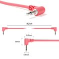 thumbnail image 2 of Excelvalley - Paquete De 5 - Cables De Conexión Modulares Mono En Ángulo Recto - Sintetizador Eurorack De 3,5 Mm 1/8" [Melocotón | 180Cm - 70.87""], 2 of 5