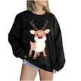 thumbnail image 2 of Chandail en Molleton de Noël pour Femmes 2023 Mode Manches Longues Col Rond Imprimé de Noël Hauts Amples Blouse Chandails en Molleton en Solde, 2 of 5