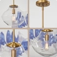 thumbnail image 5 of Kira Home Saylor 13" Farmhouse Chic Pendant Light + Schoolhouse Style Glass Shade, Warm Brass Finish, 5 of 7