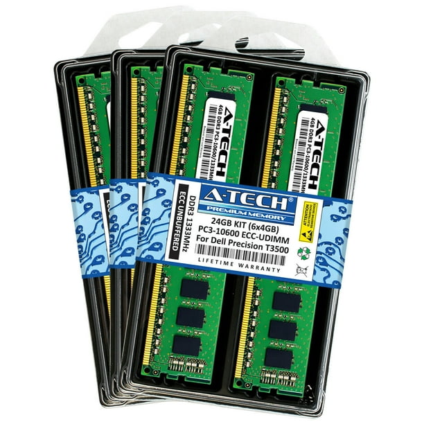 A Tech 24gb 6 X 4gb Pc3 Ddr3 1333 Ecc Unbuffered For Dell Precision T3500 Walmart Com Walmart Com