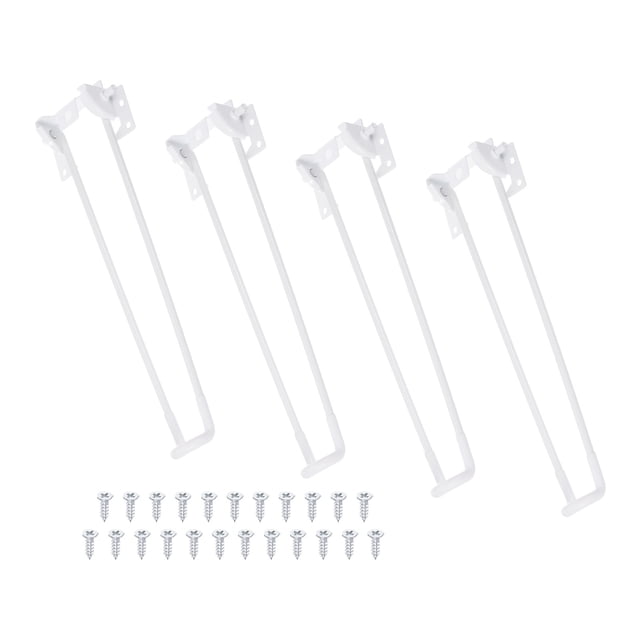 Piernas de mesa de horquilla metálicas plegables Uxcell de 12 pulgadas con almohadillas de goma, tornillos, paquete de 4