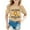 Khaki, variant on Girls' Casual Printed Round Neck Short Sleeved Shirt T Shirt Casual Shirt with Shelf Bra for Women