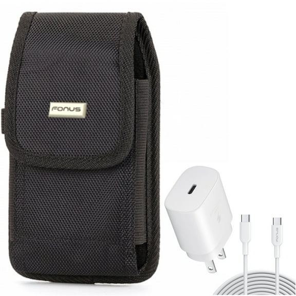 Case Belt Clip & 25W Fast Home Charger for Samsung Galaxy S22 Ultra,S21,Ultra,Plus,S20 Plus,Fan Edition,FE 5G - Swivel Holster   PD Type-C 10ft USB-C Cable Combo