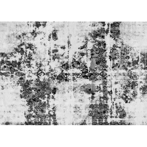 Ahgly Company Indoor Rectangle Abstract Gray Modern Area Rugs, 5' x 8'