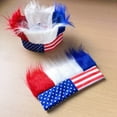 thumbnail image 7 of Wiywef American Flag Hairy Headband Hat Crazy US Football Cheer Headwear USA Football Fans Hat Accessories for Football Match, 7 of 7