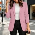 thumbnail image 5 of Hueook Blazers for Women Tailored Suit Jacket Business Casual Style Long Sleeves Lapel with Pockets Pink 2X, 5 of 7