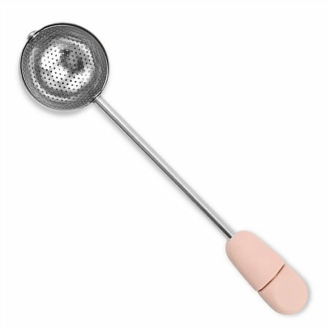 Infuseur à Thé Rotatif en Acier Inoxydable Poli Lavable Portable Réutilisable Passoire en Maille Filtre de Cuisine Intérieure Rose