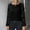 Black, variant on Idoravan Women's Plus Size Tops Womens Casual Round Neck Solid Color ing Long Sleeve Pullover Tops