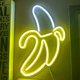 thumbnail image 5 of Letreros de neón de plátano, luces LED de neón, luces decorativas de pared, luces de neón para habitación de Navidad, pared, dormitorio de niños, 15.74 x 10.24 (plátano amarillo cálido), 5 of 5