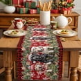 thumbnail image 2 of Christmas Santa Dogs Table Runner 16x72in Non-Slip Cotton Linen Table Runners, Classic Red Black Buffalo Plaid Dresser Scarves TableRunner for Dinner Kitchen Dining Wedding Party, 2 of 9