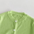thumbnail image 6 of Miluxas Girls Crewneck Cardigan Sweater Kids Long Sleeve Button Knit Tops Outwear Bolero Shrug Cropped Tops Green 8-9 Years, 6 of 7