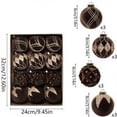 thumbnail image 7 of Flocked Christmas Ball Ornaments Set of 12, Textured Xmas Tree Baubles, Hanging Holiday Decorations for Tree Wreath Home Party Decor - Coffee, 7 of 7