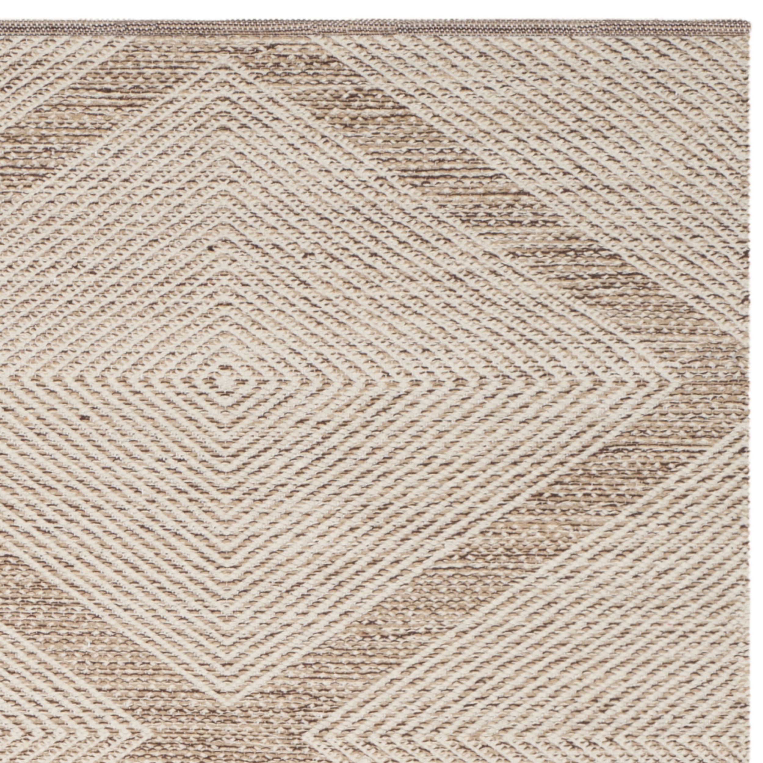 SAFAVIEH Montauk Bailey Geometric Diamond Cotton Area Rug, Beige, 9' x 12'