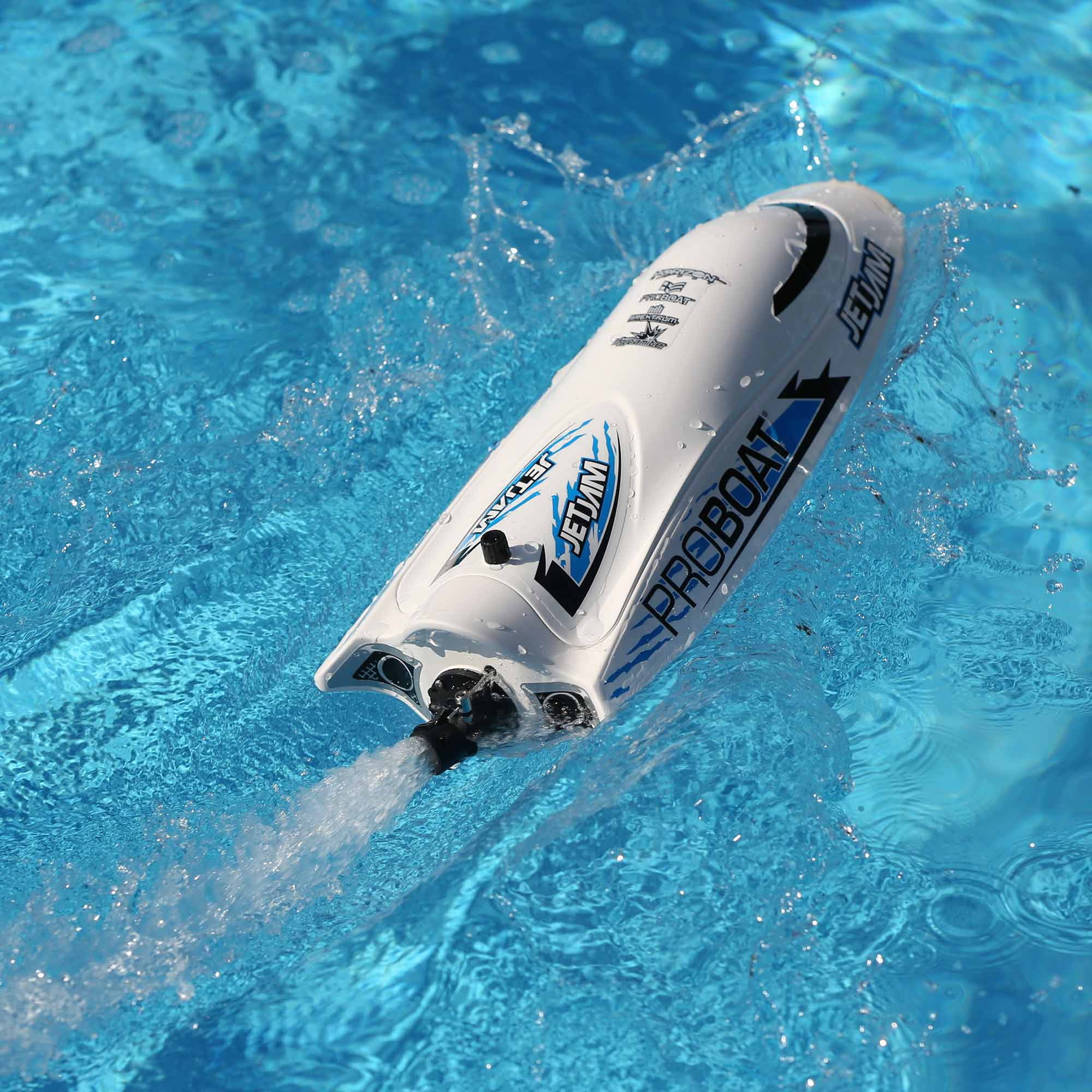 Pro Boat RC Jet Jam V2 12" Self-Righting Pool Racer Brushed RTR Batteries for Transmitter Not Included White PRB08031V2T2 Boats RTR Electric