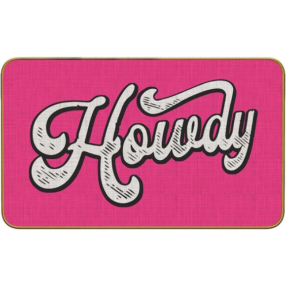 Tapis d'Entrée Drôle Rose Vif Howdy 30x17 Pouces Style Preppy Cowgirl, Paillasson de Bienvenue pour Maison, Cuisine, Entrée avant; Tapis de Sol Tendance Extérieur/intérieur Couleur Rose Vif Parfait pour Toute Entrée