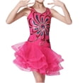 thumbnail image 2 of uublik Sequin Dress for Girls Size 2T-7 Sparkling Tassel Sleeveless Dress Little Girls Dance Wear Party Latin Dance Dress Hot Pink, 2 of 4