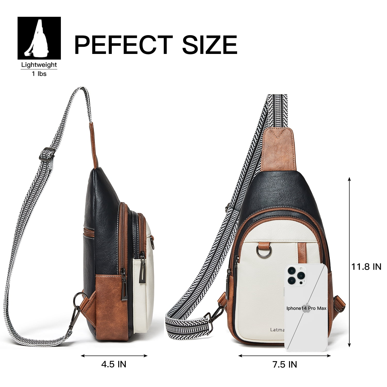 7L Sling Bag for Women & Men, Leather Anti-Theft Crossbody Backpack, Small Daypack Fanny Pack for Travel, Hiking, and Work