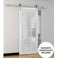 thumbnail image 3 of Sturdy Barn Door 30 x 80 inches Frosted Glass 12 Lites, 3 of 6