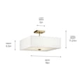 thumbnail image 4 of 43692NBR Kichler Lighting Shailene - 3 Light Semi-Flush Mount - 18 inches wide-Natural Brass Finish, 4 of 4