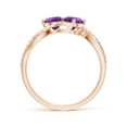 thumbnail image 2 of ANGARA Natural 0.9 Ct. Amethyst with Diamond Classic Ring in 14K Rose Gold for Women (Ring Size: 3), 2 of 9