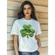 thumbnail image 1 of Camiseta estampada 100 % algodón para mujer, de manga corta y cuello redondo, para uso diario informal, 1 pieza, camiseta de ocio., 1 of 6