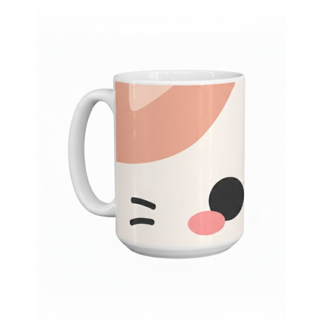 Taza de cerámica 445 ml diseño cute minimalista